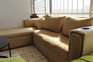 BEIGE L SHAPE COUCH S066933A