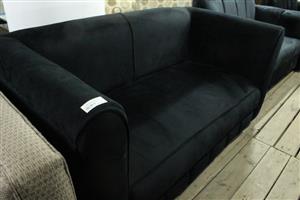 BLACK VELVET 2 SEATER  COUCH(S066544B)