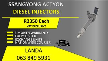 SSANGYONG ACTYON DIESEL INJECTORS FOR SALE OR RECON WITH WARRANTY               