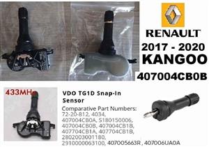 Renault Kangoo TPMS tyre pressure monitor sensors & valve stems