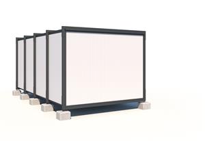 ISO storage container with Isowall panels, double doors and wooden floor