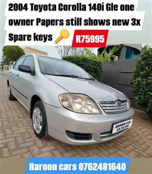  2004 Toyota Corolla 140i Gle manual one owner from new immaculate condition
