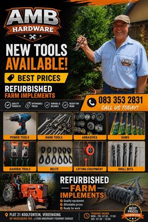 Hardware and Farm implements for sale