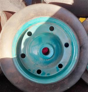 Wheelbarrow Wheels - Solid Rubber, Steel Caps, Plastic Hub