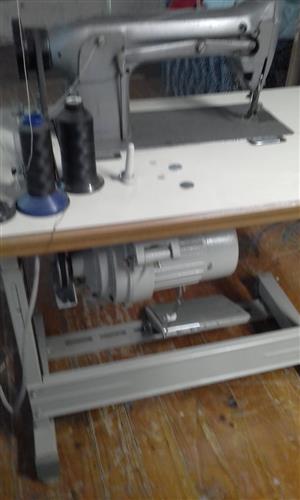 Industrial sewing machine table and motor