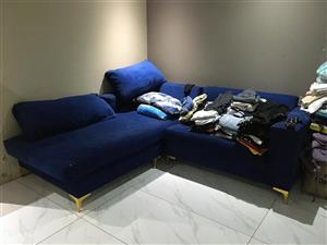 Lounge suite for sale - blue suede
