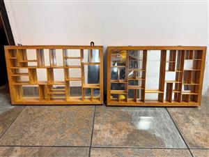 Wooden Printers trays with glass back