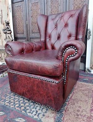Deep Red Leather rocking chair