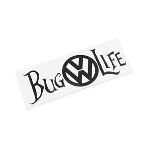 VW Bug Life Black Vinyl Sticker - 12x5cm