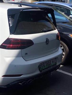 Golf 7 Gti , 7.5 Gti gloss black plastic 3 piece roof spoiler