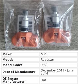 Mini Roadster  R59 TPMS tyre pressure monitor sensors and valves 