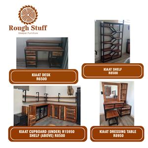 Kiaat Desk, Kiaat Shelf, Cupboard (under / above), Dressing table