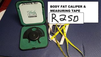 Body fat caliper and measuring tape