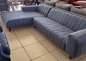 L-Shaped Couch - Deep Blue