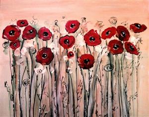 Poppies in Bloom by Inge. Beautiful Acrylic Painting Beautiful