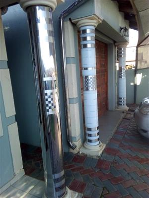 Stainless steel Building column - Pillar covers, Fascia boards, and gutters 