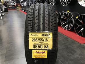 16” inch tyres tires 205/55/16 Dunlop brand new