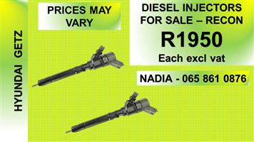HYUNDAI GETZ DIESEL INJECTORS FOR SALE OR TO RECON NATIONWIDE