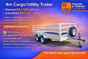2026 Trailers&Tankers 4meter double axle Cargo/ Utility Trailer