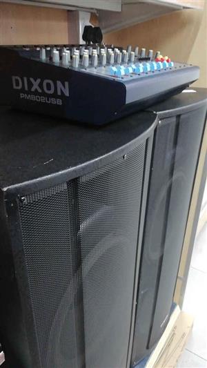 Powered mixer and speakers