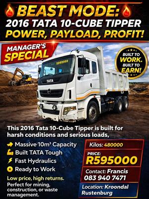 2016 Tata 10 cube tipper