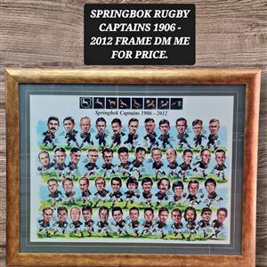 SPRINGBOK RUGBY CAPTAINS 1906 - 2012 FRAME