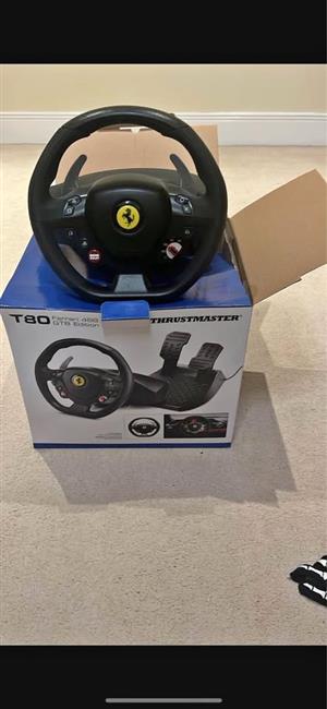 Thrustmaster T80 Ferrari 488 GTB Edition Steering Wheel for PS5,PS4 & PC. Like New . Inanda