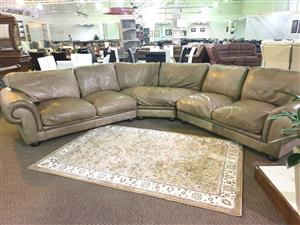 Coricraft 100% Genuine Exotic Leather corner lounge suite for sale R 27950