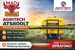 New Agritech 800l boomsprayers for sale at Mad Farmer SA