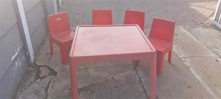 Kiddies Plastic Table & Chairs Set