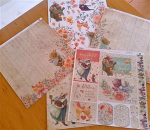  Vintage Storybook Scrapbooking Paper Set  For Sale