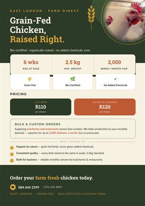 At our farm we have the best Grain-Fed Chicken 