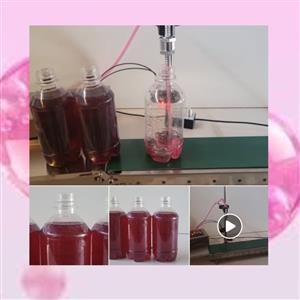 “Fully automatic filling machine, 5ml–3L, conveyor, self‑priming, accurate, 220V