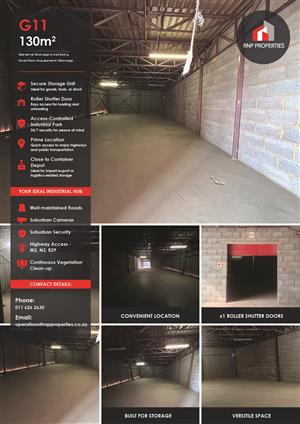 G11 – 130m² Secure Storage Space To Let