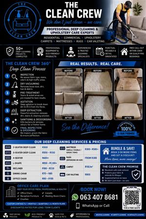 Cleaning upholstery carpets, mattress, couches etc