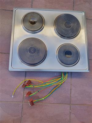 Solid 4 plate hob (metallic silver)