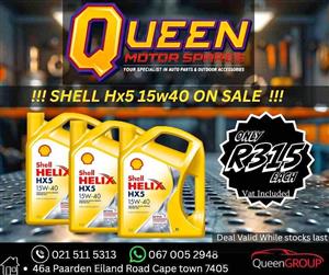 Queen motor spares Shell hx5 15w40 on Slae