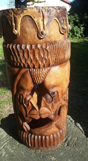 Carved African Drum medium sized