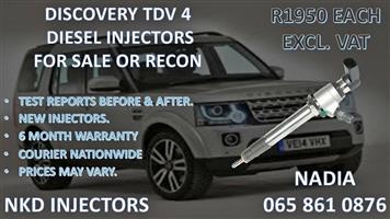 DISCOVERY TDV 4 DIESEL INJECTORS FOR SALE. REBUILT AND TESTED