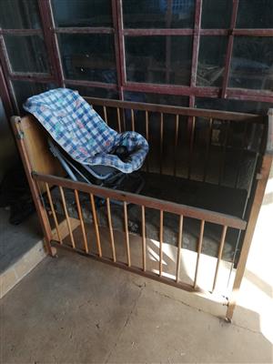 Wooden baby cot