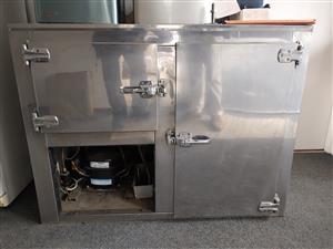 Fridge undercounter stainless steel unit with three doors