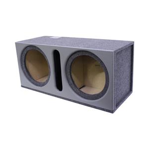 12″ Double Subwoofer Enclosure with Vinyl Trim & Slotted Port (Grey)