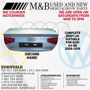 Complete Boot Lid (Second Hand) Suitable for Audi A4-B  Part number: 8K5827025