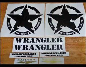 Jeep JK Wrangler stickers decals graphics