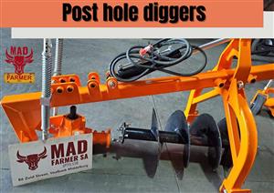 New hydraulic post hole diggers available for sale at Mad Farmer SA