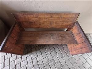 2 Seater rustic wooden bench, handmade.