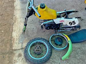 Suzuki JR 50 stripping for spares. Meyerton bike scrapyard new and secondhand spares.