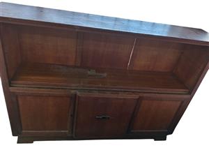 Glass table and 3 more cupboards - solid wood