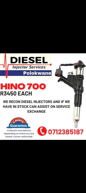 HINO 700 DIESEL INJECTORS WE RECON AND SALE ON EXCHANGE 