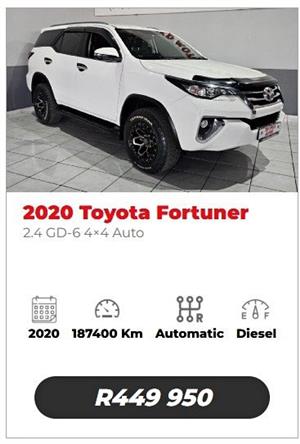 2020 TOYOTA FORTUNER 2.4 GD 6 4X4 AUTO